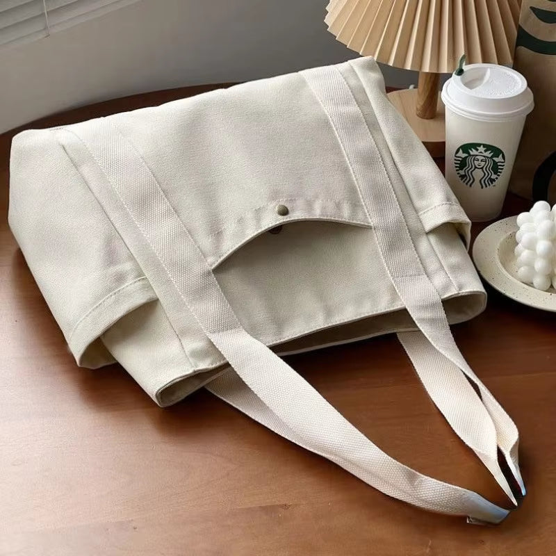 Large Capacity Canvas Tote Bags for Work Commuting Carrying Bag College Style Student Outfit Book Shoulder Bag